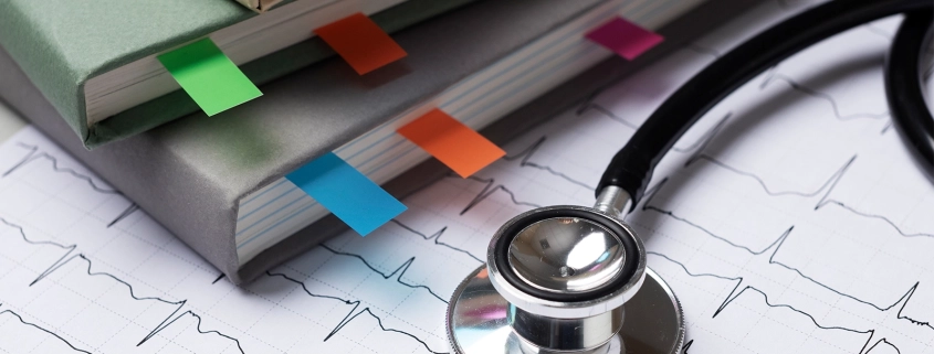 Documents, files, folders and stethoscope. Efficient Medical Records Management